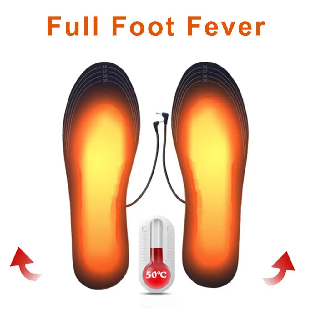 

1 Pair USB Heated Shoe Insoles Foot Warming Pad Feet Warmer Sock Pad Mat Winter Outdoor Sports Heating Insoles Winter Warm Soles