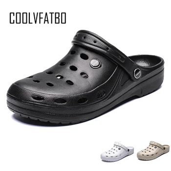 

COOLVFATBO Crocse Crocks Men Sandals Size 48 49 Summer Outdoor Cholas Beach Shoes Men Garden Clogs Casual Water LiteRide Crock