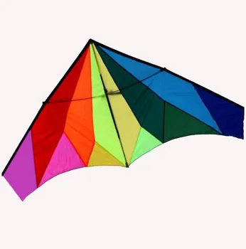 

Outdoor Fun Sports 2.4m Rainbow Power Triangle Kite Nylon Cloth With Kite handle And Line Good Flying
