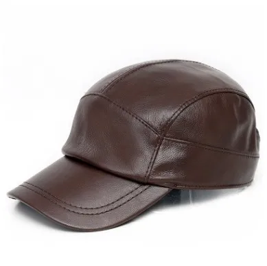 coffee XdanqinX Кепка Snapback новая шляпа из натуральной кожи мужские кожаные бейсболки из воловьей кожи Регулируемая голова Размер взрослый мужская кожаная кепка - Цвет: coffee
