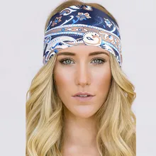 Повязки на голову с принтом бохо, эластичный широкий тюрбан для женщин и девушек, хлопковые спортивные повязки на голову, повязки на голову, аксессуары для волос