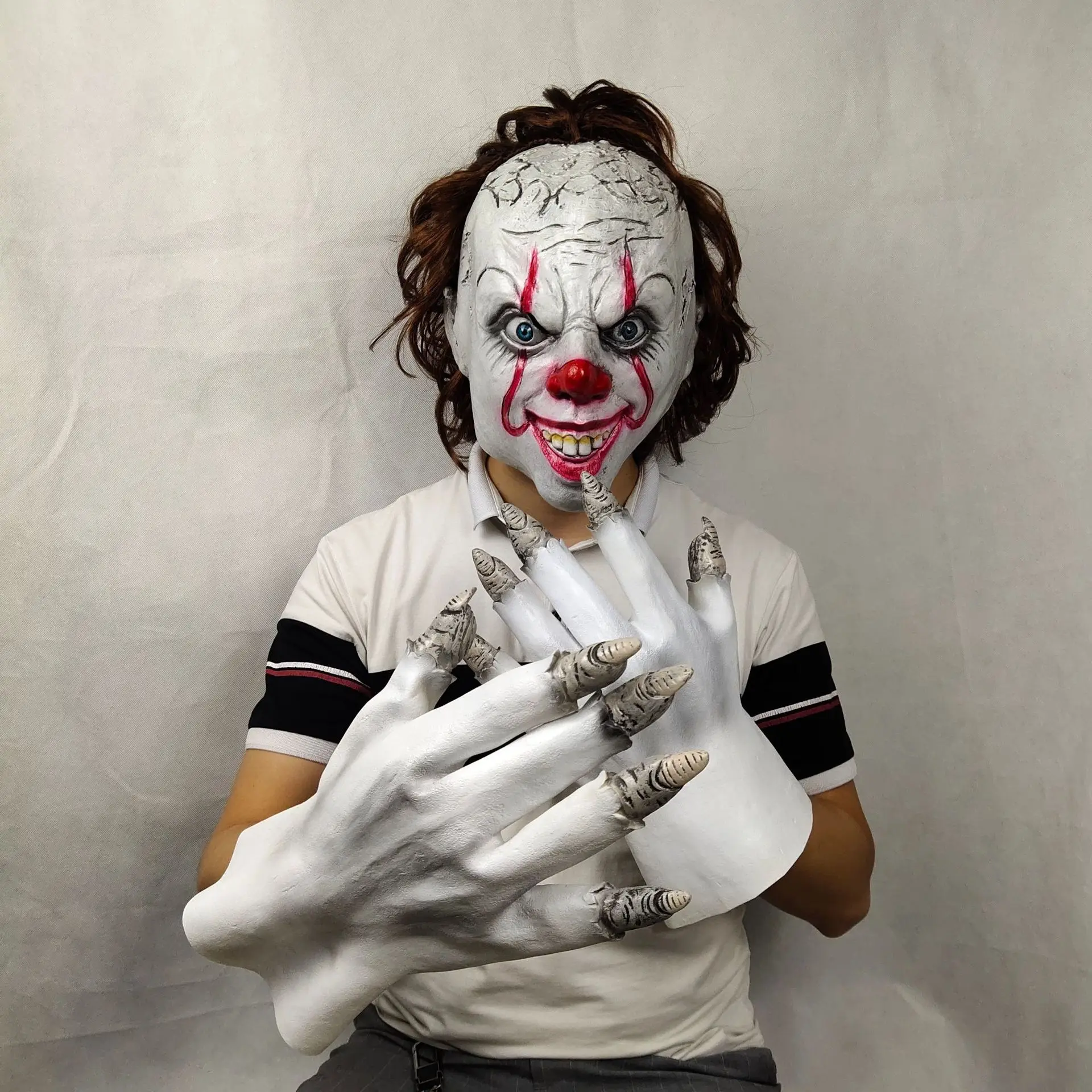 Две части Pennywise клоун для косплея перчатки реквизит Хэллоуин оружие костюм-броня