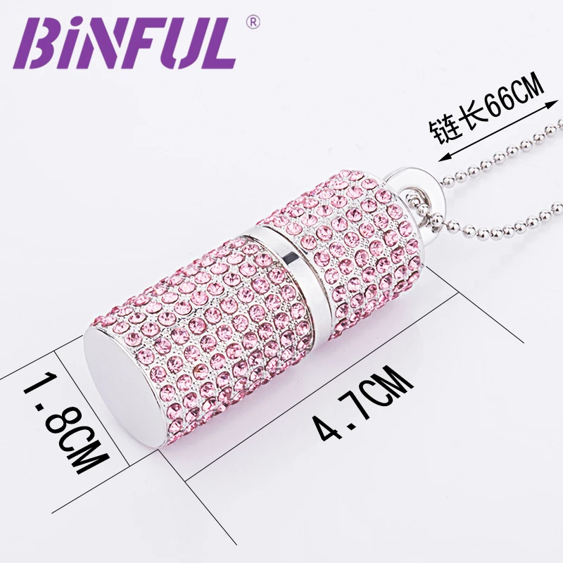 BiNFUL-Crystal USB Flash Drive, Inglês Colar Stick,