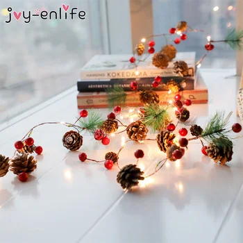 

1set Christmas Decorations for Home 2m 20 Led Copper Wire Pine Cone Led Light Christmas Tree Decorations Kerst Natal Navidad