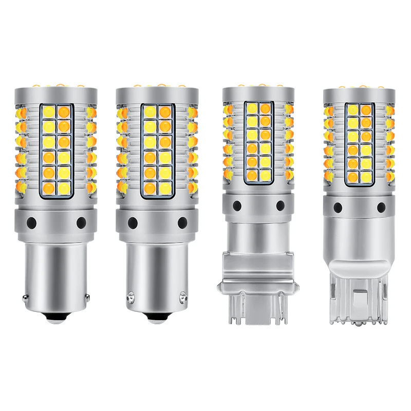 2 шт. дневные ходовые огни светильник BA15S BAU15S 1156 P21W PY21W T20 7440 3157 светодиодный Внешнее освещение с сигнал поворота DRL Дневной светильник для автомобиля