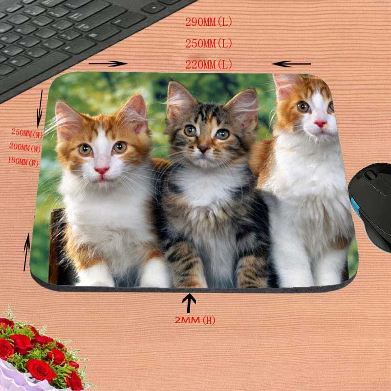 Милый Мышь Pad принт с милой кошкой 18*22 см/25*20*см/25*29 см компьютерных игр в стиле