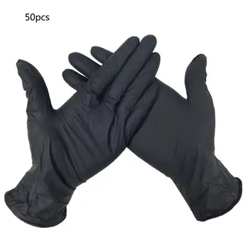 

100/50Pcs Disposable Latex Gloves Universal Cleaning Work Finger Gloves Latex Protective Home Food For Safety Black