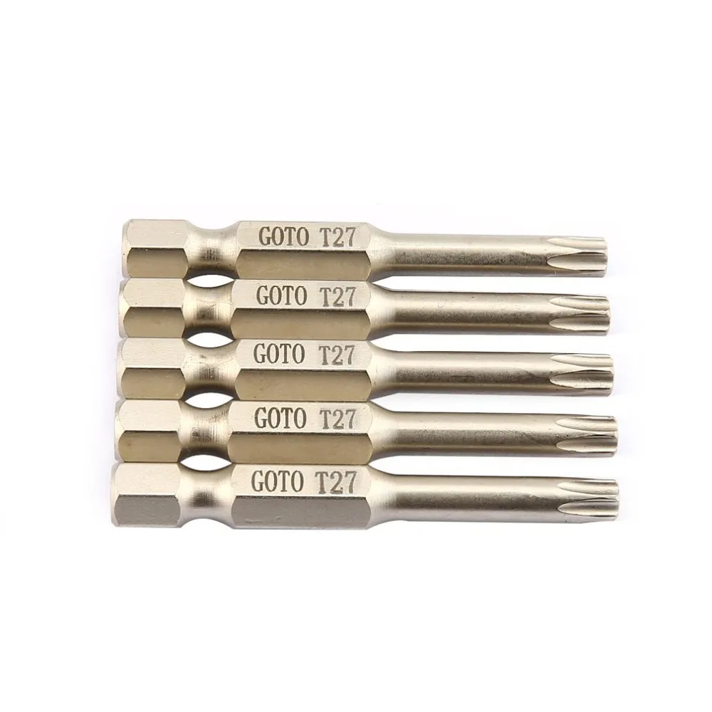 5Pcs Alloy Steel Torx Screwdriver Bit 50mm Long 2.0 Magnetic Household Repair Tools Screwdriver Drill Set Tool