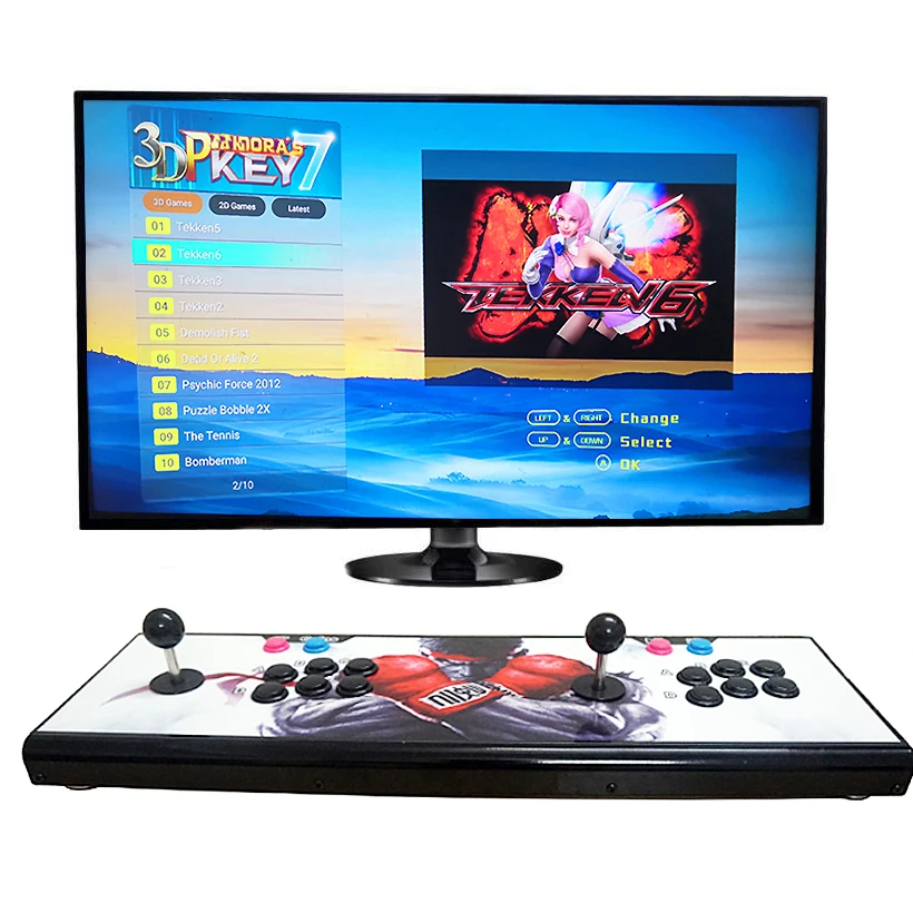 Black button 3D Pandora key 7 2650 в 1 аркадная игровая консоль 1920x1080P HD 2 игрока большого размера Ретро аркадная Поддержка TF карта, чтобы добавить больше игр - Цвет: Black button