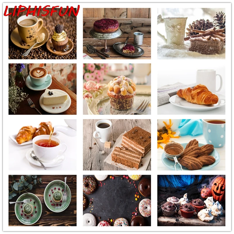 LIPHISFUN Full Drill Diamond Painting Handmade Embroidery Cross Stitch Square/round Home Decor coffee cup cake dessert | Дом и сад