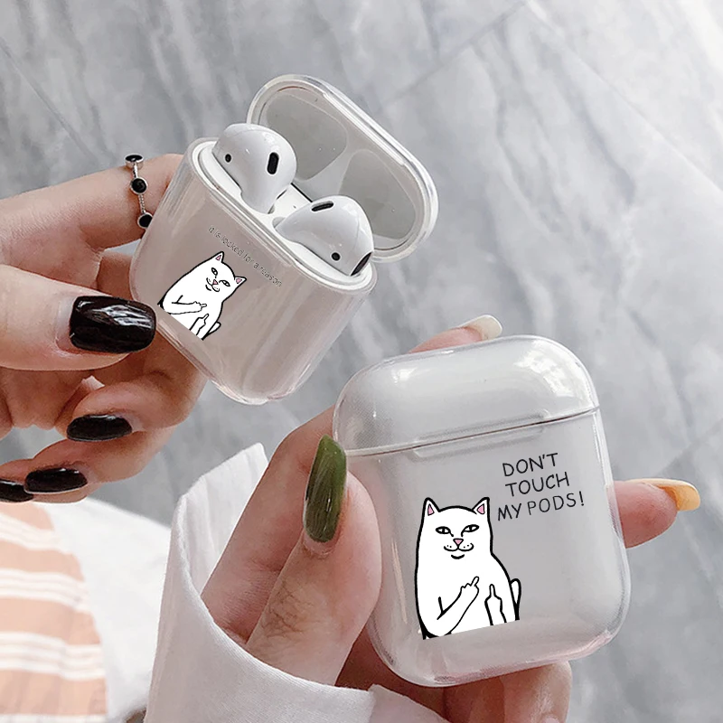 Мягкий чехол с мультяшным рисунком для AirPods милый прозрачный силиконовый