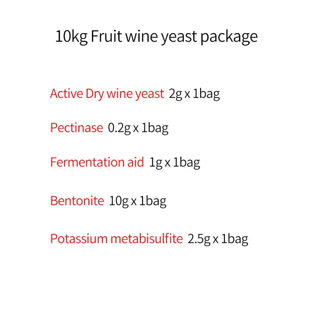 10 кг Набор для изготовления вина дрожжи бродильный цилиндр Виноградная дробилка винные дрожжи пехтиназа Фруктовое вино mead спиртовое ПИВОВАРЕНИЕ аксессуары - Цвет: 10kg Fruit wine