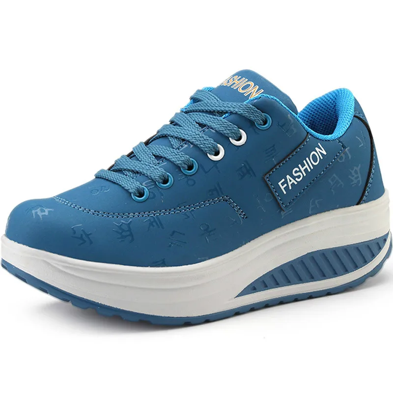 Platform-Sneakers Trainer Sport-Shoes Blue Woman Womens Lady