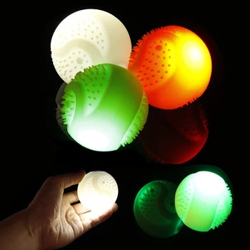 

Colorful Luminescent LED Silicone Pet Toy Glow Ball USB Charging Function Recycling Pet Dog Bite Durable Toys Orange Ball