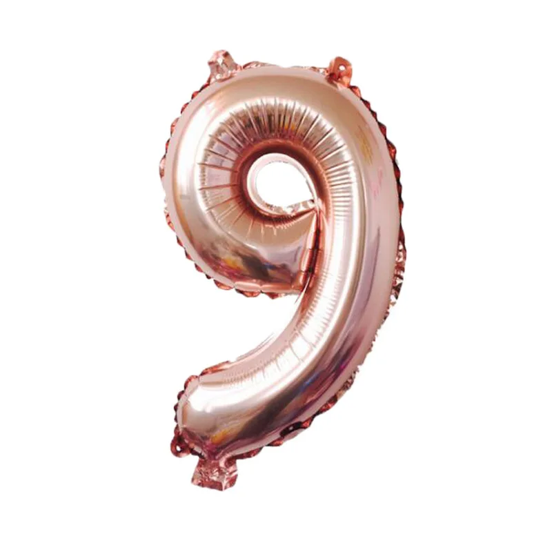 US thin rose gold candy color 16 inch digital aluminum film balloon birthday party wedding celebration supplies - Цвет: Rose gold 9