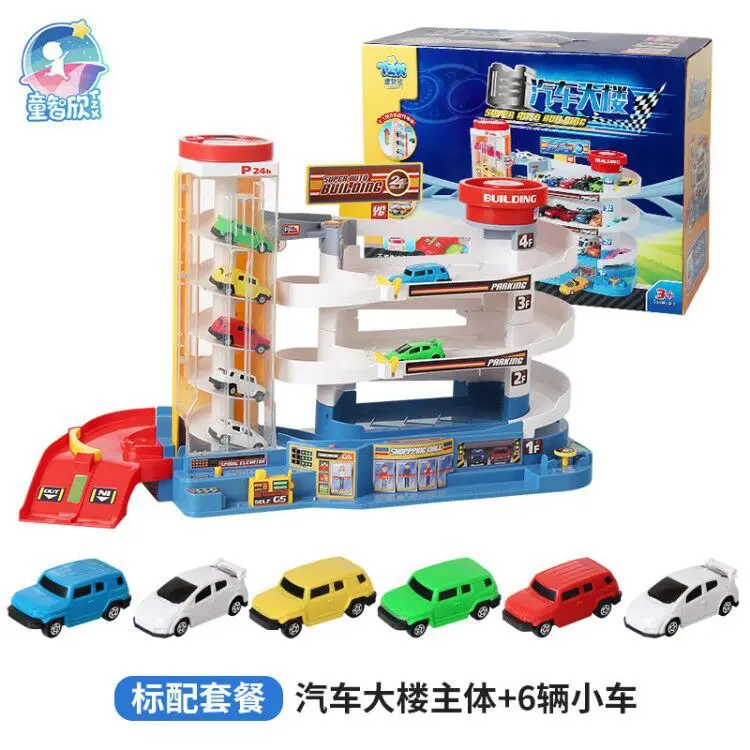 

Tong zhi xin Car Building Toy Children Multilayer Parking Lot Electric Rail Car Boy Birthday Gift 3-7-Year-Old