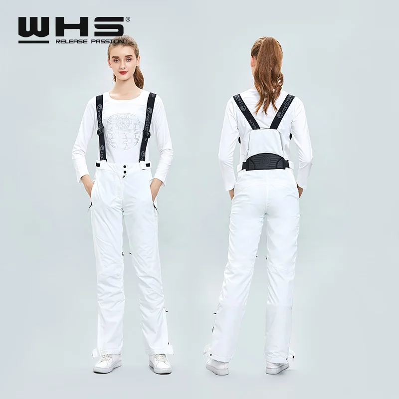 WHS женские лыжные брюки уличные теплые хлопковые зимние водонепроницаемые