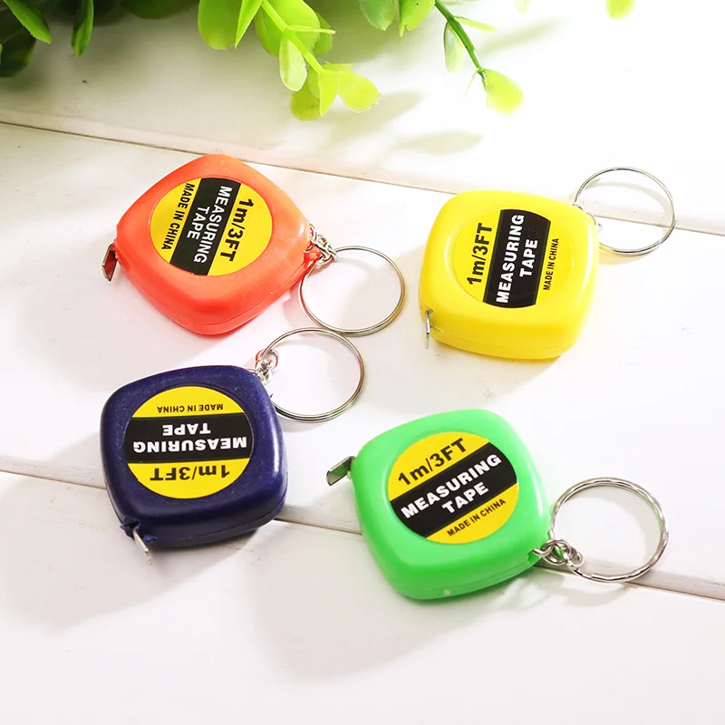 

Popular 1PCS 1 Meter Color Random Keychain Keyring Tool Popular Mini Measuring Tape Portable Cute Keychain Tool Creative