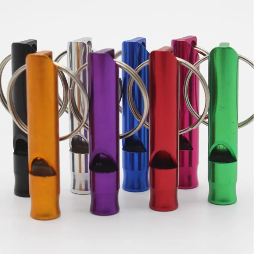 Portable Aluminum Alloy Pet Dog/Puppy Anti Barking Training Whistle Cat Dog Training Sound Calling Flute With Keychain