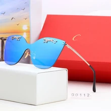 Модные Цветные роскошные плоские женские солнцезащитные очки с кошачьим глазом элегантные полимерные очки с затемненными линзами de sol негабаритные солнцезащитные очки UV400