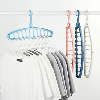 

Eleven-hole Rotating Magic Hanger Wardrobe Closet Shirt Finishing Space-saving Multi-function Foldable Eleve-hole Hanger