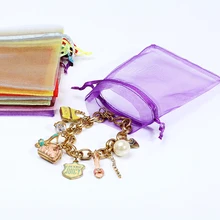 50 шт./лот, 10*15 см, сумки из органзы, нежные однотонные сумки, милые, 10x15 см, индивидуальный логотип, ювелирные изделия, Детская конфетная посылка, новейший дизайн 5Z