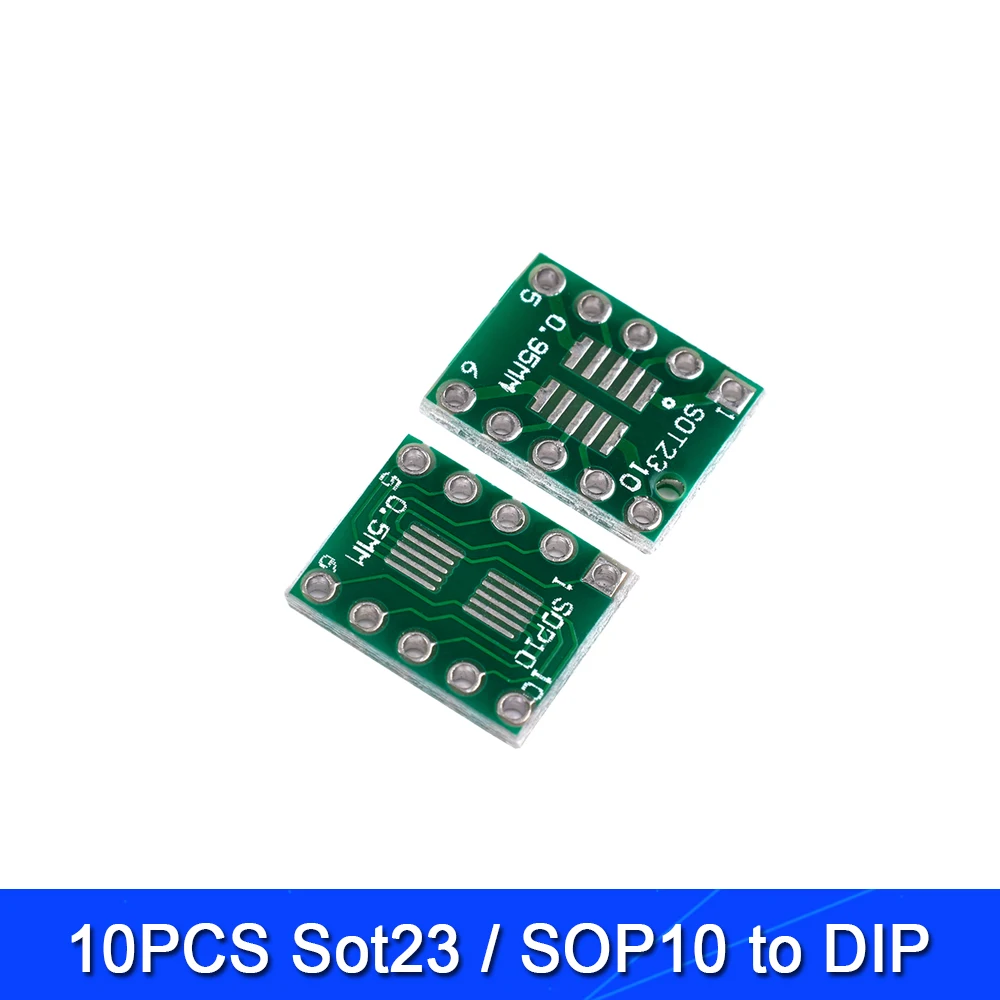 10pcs PCB Board Kit SMD Turn To DIP Adapter Converter Plate SOP MSOP SSOP TSSOP SOT23 8 10 14 16 20 28 SMT To DIP