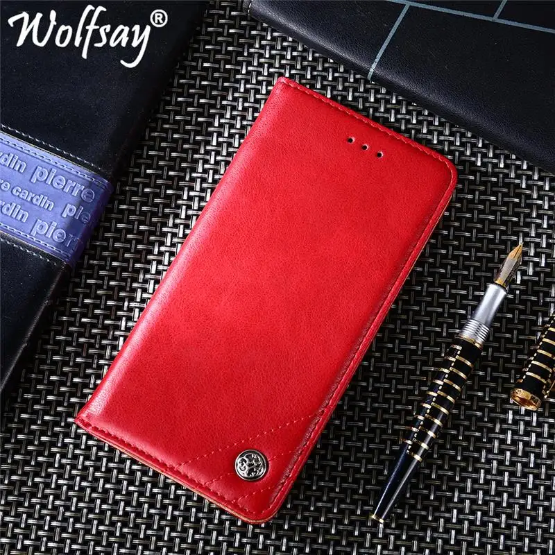 Red Чехол Wolfsay для Xiaomi Redmi Note 8 с рисунком треугольника, откидная крышка из искусственной кожи и мягкого ТПУ внутри, чехол для Xiaomi Redmi Note 8 Pro - Цвет: Red