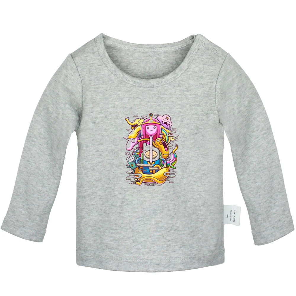 ADVENTURE TIME Finn Jake Beemo, дизайнерские футболки для новорожденных мальчиков и девочек, футболки с длинными рукавами и графическим принтом для малышей