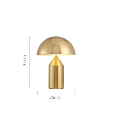 Gold-Small Постмодерн минималистичные настольные лампы для спальни прикроватные лампы для изучения скандинавских личностей креативные грибные настольные лампы светодиодные настольные лампы - Цвет абажура: Gold-Small