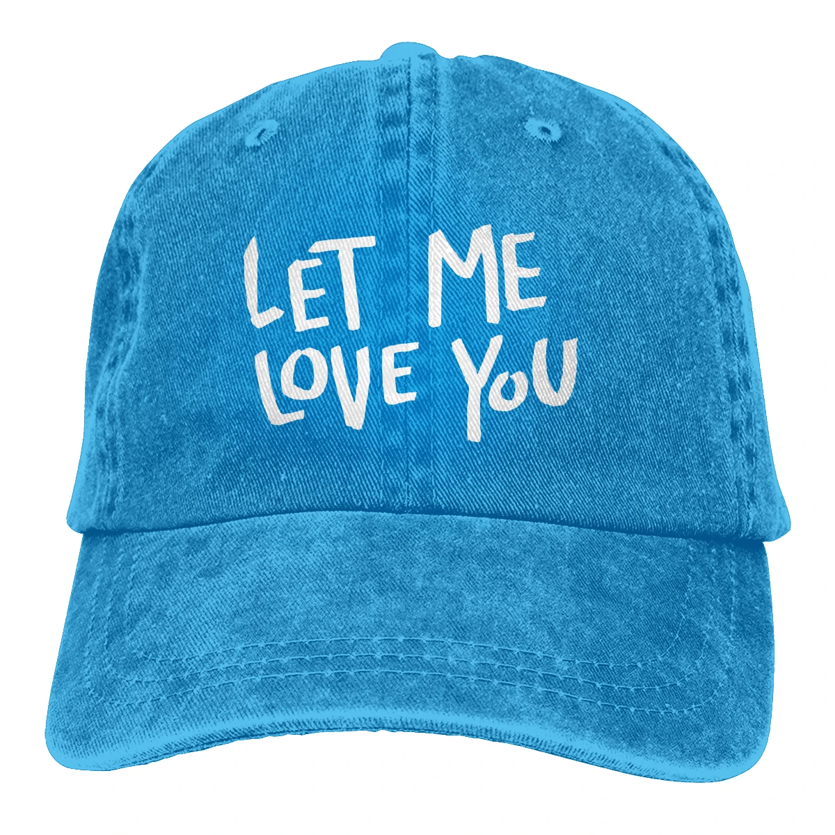 Let Me Love You Casquette темно-синяя мужская и женская джинсовая бейсболка с ремешком Регулируемая Кепка для гольфа