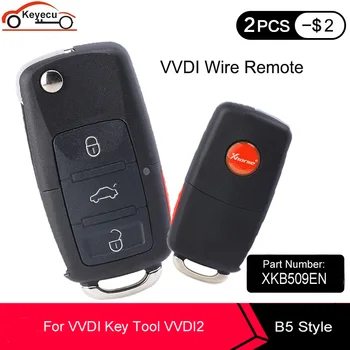 

KEYECU Xhorse VVDI2 B5 Style Flip 3+1 Buttons XKB509EN Wired Universal Remote Key for VVDI Key Tool English Version
