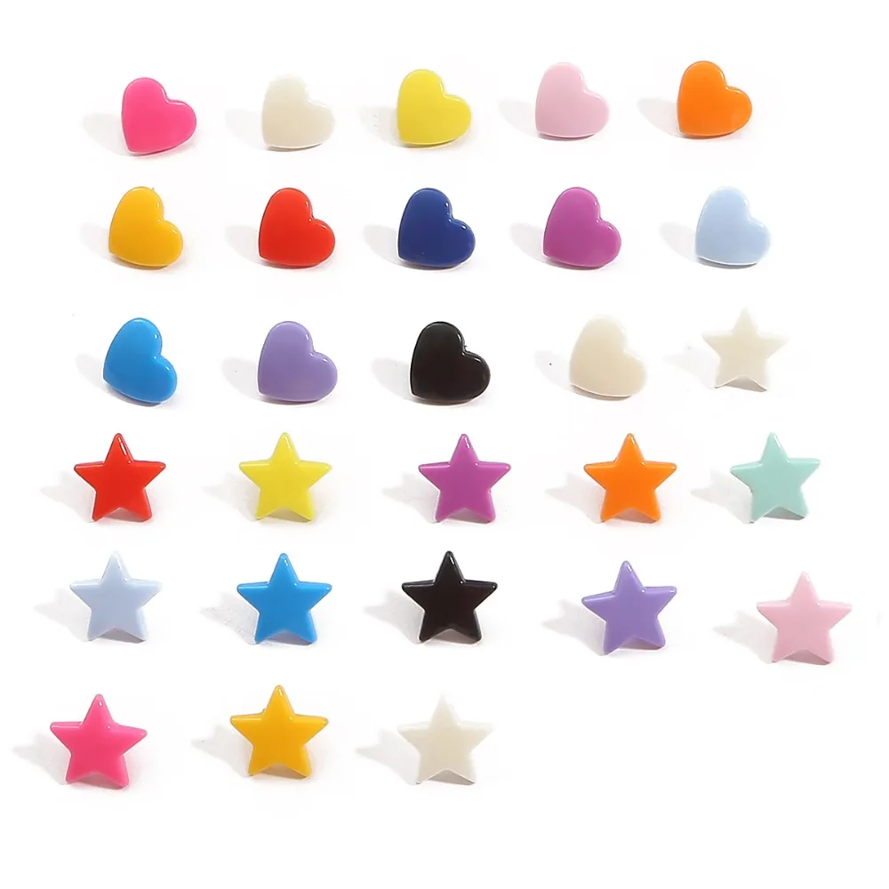 Description Picture 3 of item10/20sets Heart/Star Shaped T5 Plastic Snap Button Fastener Press Buttons For Baby Clothes Clips Buttons Garment Accessories