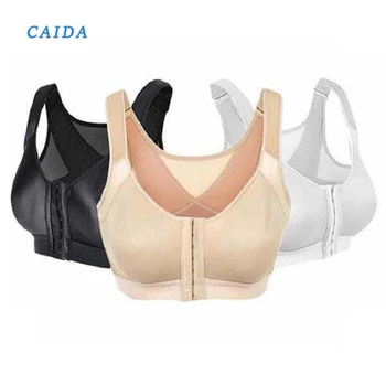 

CAIDA Lift Up Bra Solid Push Up Front Closure Bras Brassiere Women High Impact Posture Corrector Soutien Gorge Femme Bralette