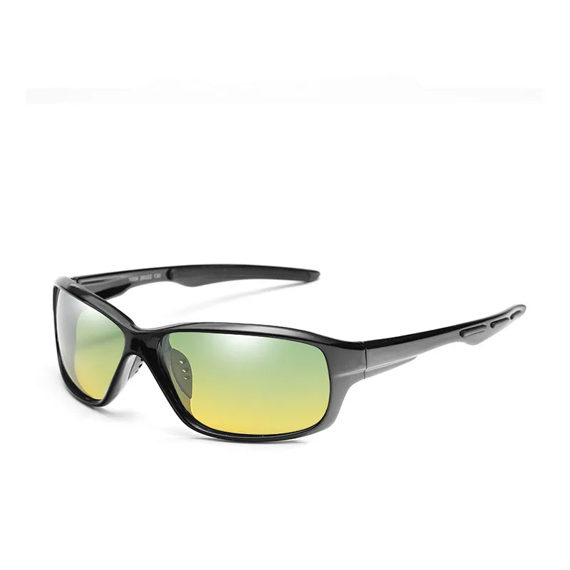 Мотоцикл и автомобиль очки ночного видения очки hd видения солнцезащитные очки для вождения поляризованные анти-УФ - Название цвета: black