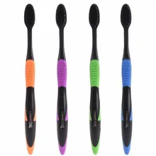 4 шт./упак. бамбуковая зубная щетка из древесного угля портативная ручная зубная щетка зубные нанощетки Escova De Dente мягкая