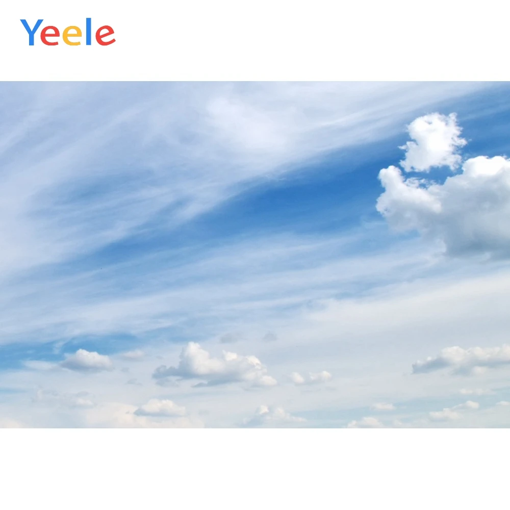 Фон для фотосъемки Yeele с изображением неба голубого градиента белых облаков