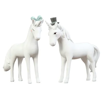 

Nordic Cute Unicorn Miniature Model Figurine Resin Modern Art Figurine Ornament Home Decoration Accessories Desktop Decor
