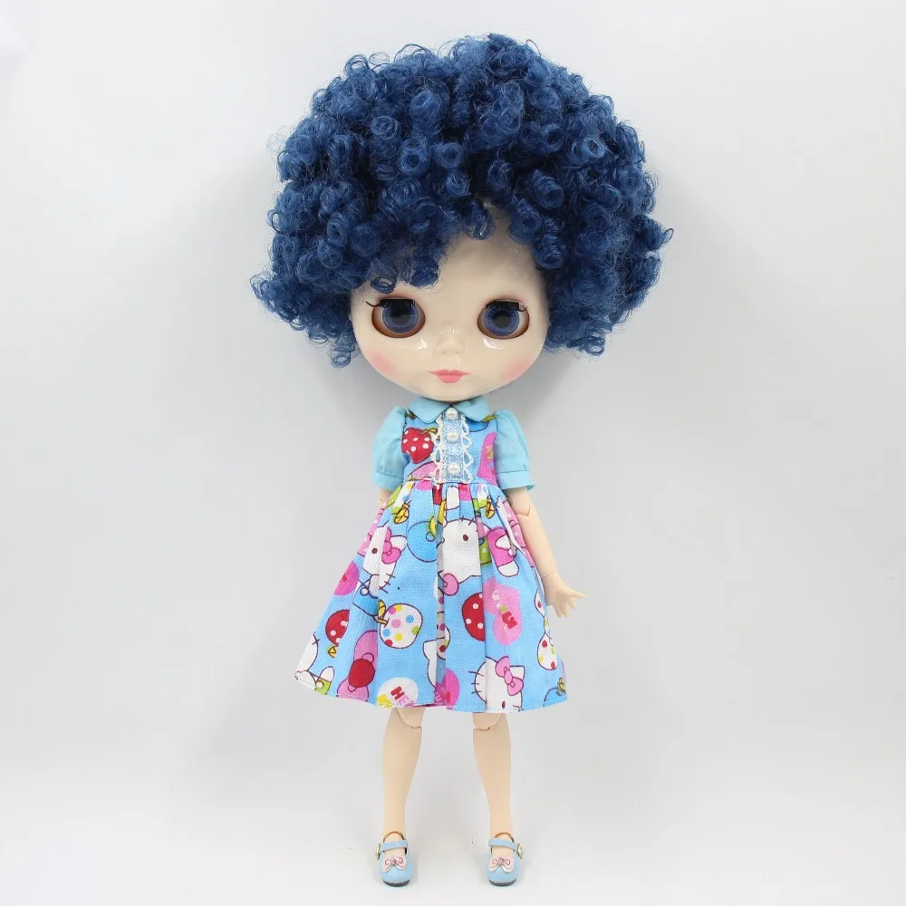 Neo Blythe Doll with Blue Hair, White Skin, Shiny Cute Face & Custom Jointed Body 2