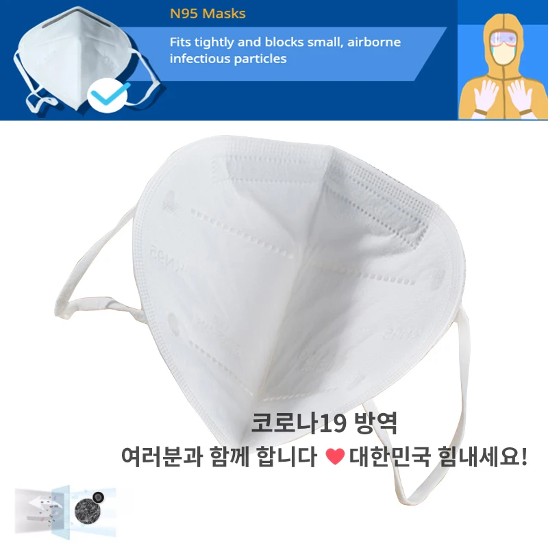 

20PCS Kn95 Face Mask Anti Virus Reusable Mask Anti Influenza N95 Mouth Mask Same Protective As KF94 FFP2
