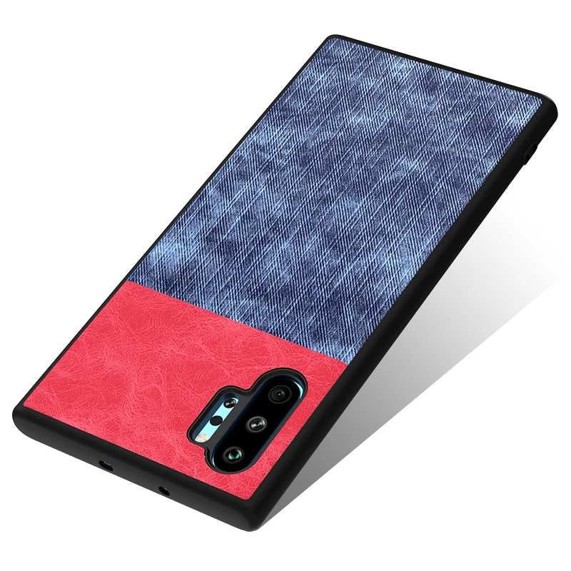 style 08 Для samsung Galaxy Note 10 чехол Роскошный мягкий полиуретановый край+ тканевая текстура защитная задняя крышка чехол для samsung note 10 plus 10pro - Цвет: style 08