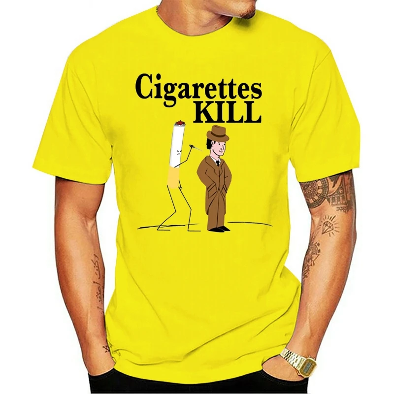 2021 Leisure Fashion 100% cotton T-shirt Cigarettes Kill Knife Smoking Human Joke Funny | Мужская одежда