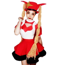 

Fashion Red White Black Patchwork Hollow Out Short Dresses Ball Gown Women Dress Evening Prom Outfit Nightclub Costumes