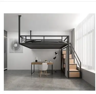 Multi-functional iron hammock small family attic bed hanging wall bed hanging loft elevated