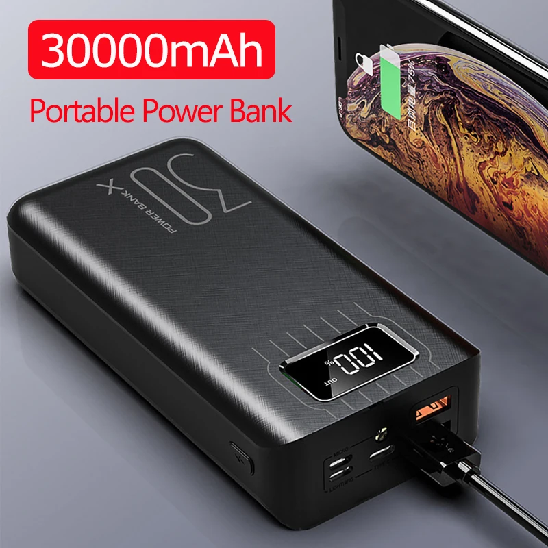 Внешний аккумулятор с 2-мя USB-портами 30000 мАч | Мобильные телефоны и аксессуары