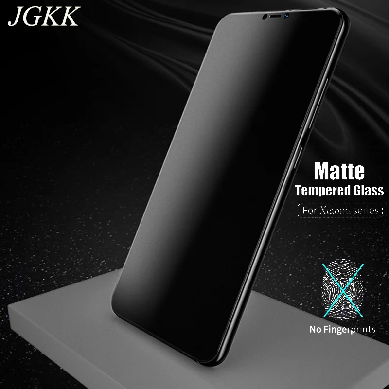 

JGKK Tempered Glass For Xiaomi Mi Max 3 2 Frosted Screen Protector For Xiaomi Mi Mix 2S 2 Matte Mi Note 3 Pocophone F1 POCO Film