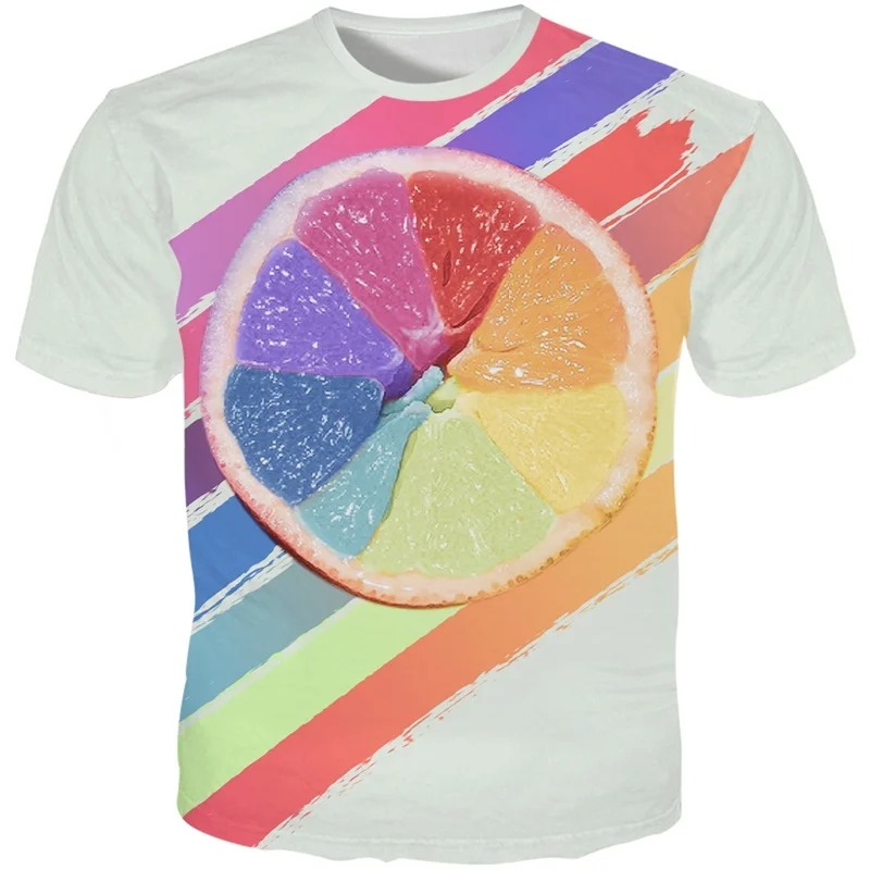 YOUTHUP New Arrive Fruit T-shirts Men 3D Printed Colorful Lemon Short Sleeves T Shirt Casual Tops Streetwear Tshirts Harajuku | Мужская