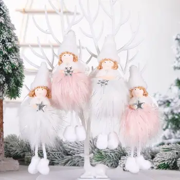 

4pcs Cute Plush Christmas Angel Girl Doll Toy Decoration Hanging Xmas Tree Home Party Ornament Kids Gift