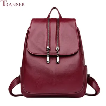 

Transer Backpacks Women High Quality pu leatherTravel backpack Fashion Korean Students Bag Teenager Casual Zipper Shoulders Bag