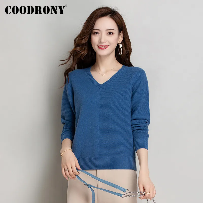 COODRONY Brand Elegant Knitting Slim Pullover Sweaters Female Autumn Winter High Quality Merino Cashmere Jumpers Women W1181